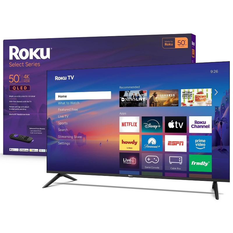 slide 1 of 14, Roku 50" Select Series 4K QLED HDR Smart Roku TV with Voice Remote, 1 ct