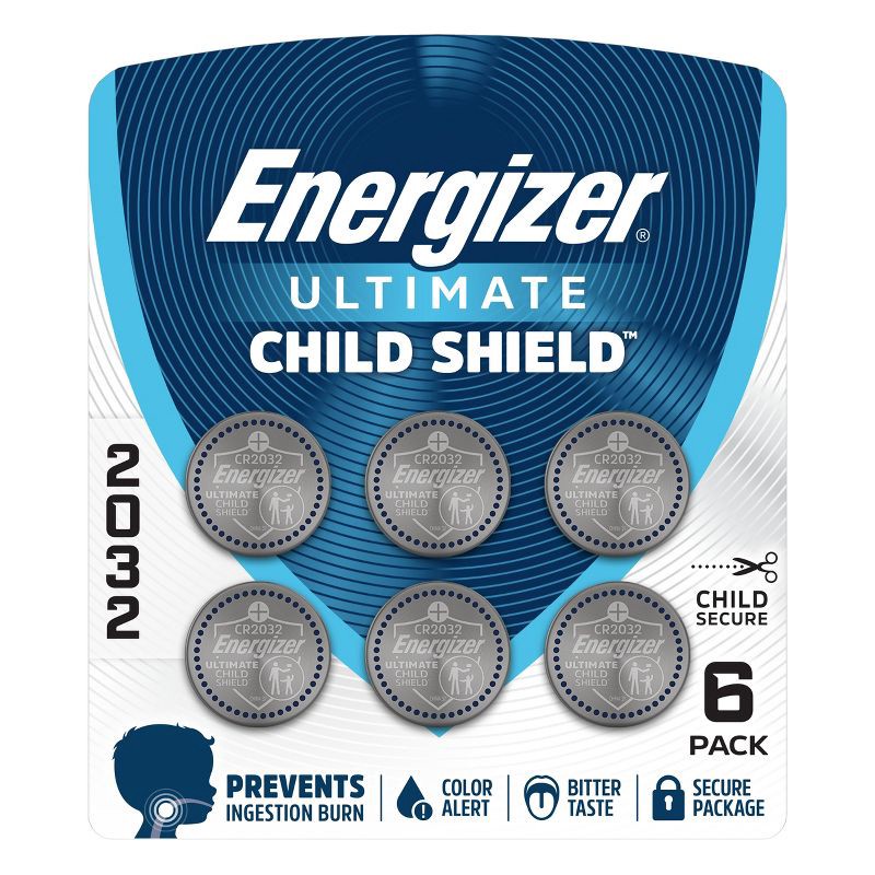 slide 1 of 10, Energizer Ultimate Child Shield 6pk Lithium CR2032 Battery, 6 ct