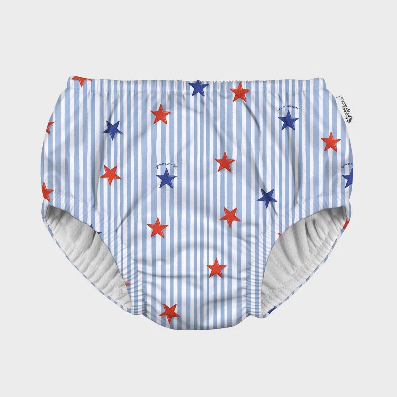 slide 1 of 3, Green Sprouts Baby Americana Eco Pull-Up Reusable Swim Diaper - Blue 12M, 1 ct