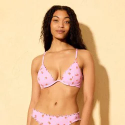 Women's Peach Print Ruffle Underwire Bikini Top - Shade & Shore™ Pink 38DD