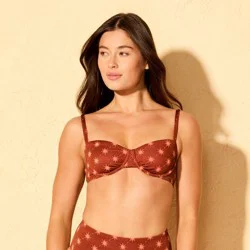 Women's Solar Jacquard Underwire Bikini Top - Shade & Shore™ Brown XS