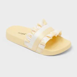 Kid's Lissie Ruffle Pool Slide Slippers - Cat & Jack™ Yellow 6