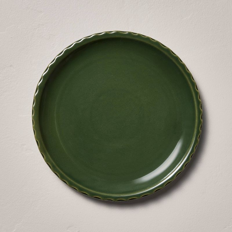 slide 1 of 4, Hearth & Hand with Magnolia 10.5" Pinched Edge Stoneware Dinner Plate Green - Hearth & Hand™ with Magnolia, 1 ct