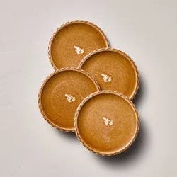 Hearth & Hand with Magnolia Set of 4 6.5" Pinched Edge Stoneware Appetizer Plates Gold - Hearth & Hand™ with Magnolia
