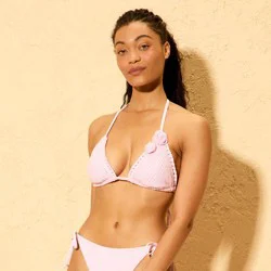 Women's Crochet Rosette Triangle Bikini Top - Shade & Shore™ Pink XL