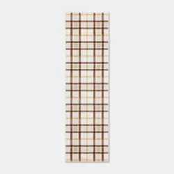 24"x84" Plaid Harvest Runner Rug Taupe - Threshold™