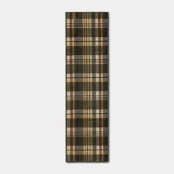 24"x84" Plaid Harvest Runner Rug Green - Threshold™