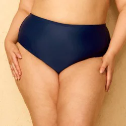 Women's High Waist Full Coverage Bikini Bottom - Shade & Shore™ Navy Blue X