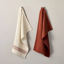 Hearth & Hand with Magnolia 2pc Kitchen Towels Red/Natural Striped - Hearth & Hand™ with Magnolia