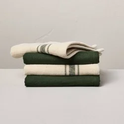 Hearth & Hand with Magnolia Set of 4 Striped Dishcloth Green/Natural - Hearth & Hand™ with Magnolia
