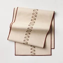 Hearth & Hand with Magnolia 14"x72" Table Runner Cream Stitched Icon - Hearth & Hand™ with Magnolia