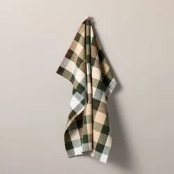 Hearth & Hand with Magnolia Flour Sack Toffee/Green Plaid - Hearth & Hand™ with Magnolia