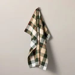Hearth & Hand with Magnolia Flour Sack Toffee/Green Plaid - Hearth & Hand™ with Magnolia