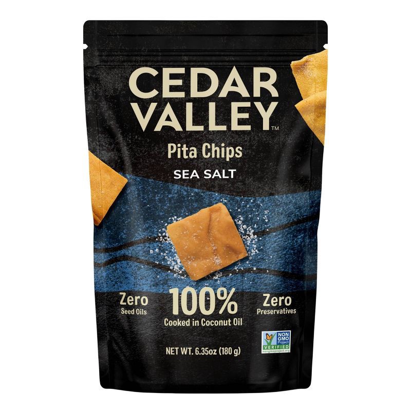 slide 1 of 4, Cedar Valley Sea Salt Pita Chips, 1 ct
