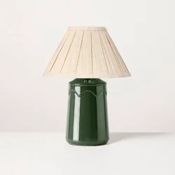 Hearth & Hand with Magnolia Green Ceramic Table Lamp with Pleated Shade - Hearth & Hand™ with Magnolia