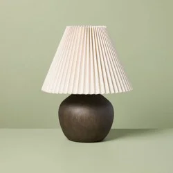 Hearth & Hand with Magnolia Dark Wood with Pleated Shade Table Lamp - Hearth & Hand™ with Magnolia