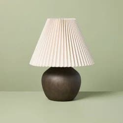 Hearth & Hand with Magnolia Dark Wood with Pleated Shade Table Lamp - Hearth & Hand™ with Magnolia