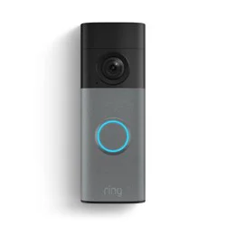 Ring Battery Doorbell 2K Outdoor Security Camera with Wi-Fi - Speckled Gray