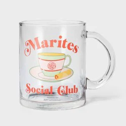 Goodie Two Sleeves 16 fl oz Glass Mug Social Club Clear