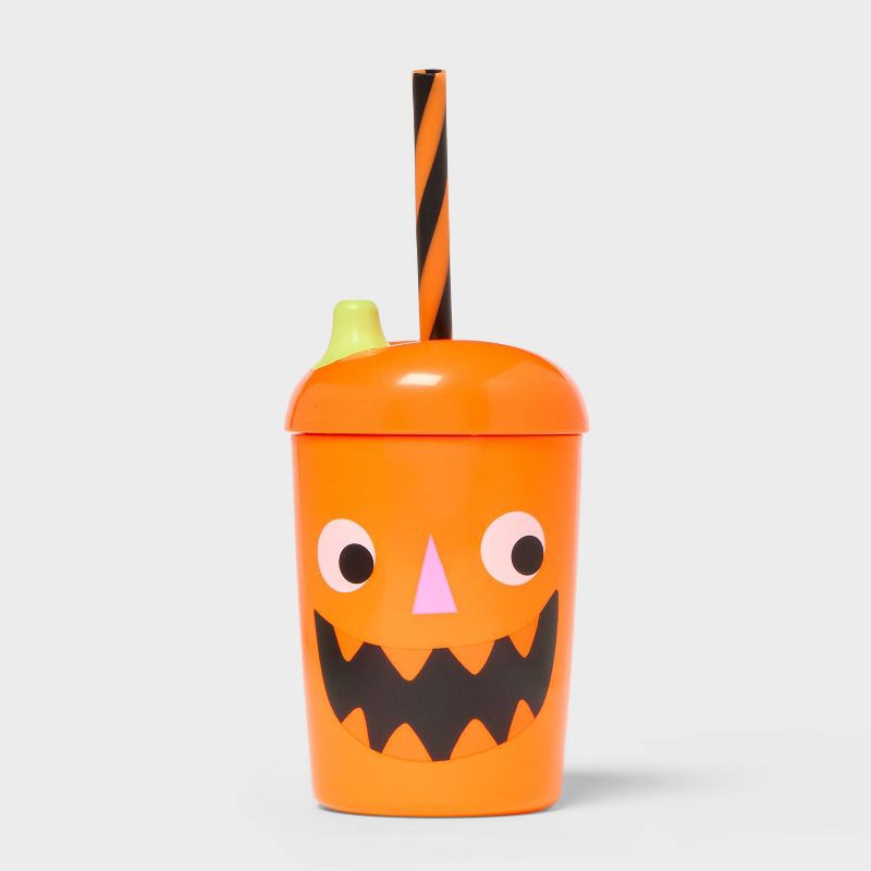 slide 1 of 4, 13 fl oz Pumpkin Figural Tumbler - Pillowfort™, 13 fl oz