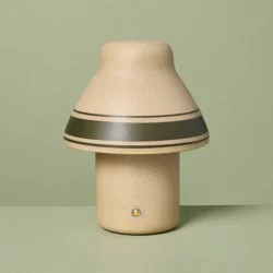 Hearth & Hand with Magnolia Mini Portable Ceramic Green Striped Table Lamp (Includes LED Light Bulb) - Hearth & Hand™ with Magnolia