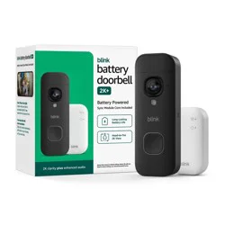 Amazon Blink Battery Doorbell 2K+ (Black) Sync Module Core included — Wireless video doorbell, 2K resolution, enhanced audio