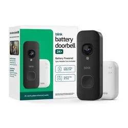 Amazon Blink Battery Doorbell 2K+ (Black) Sync Module Core included — Wireless video doorbell, 2K resolution, enhanced audio