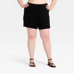 Women's Knit Shorts - A New Day™ Black XXL