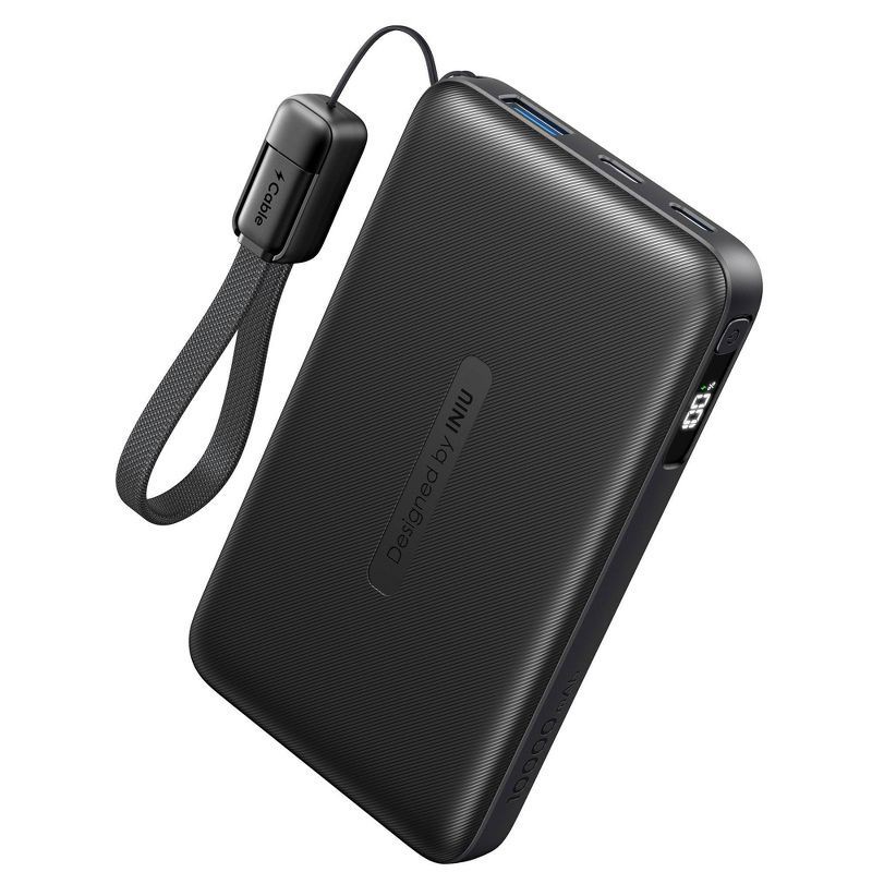 slide 1 of 6, INIU Pocket Neo 10K 22.5W Fast Charging 10K Ultra Small Layout Cable - Black, 1 ct