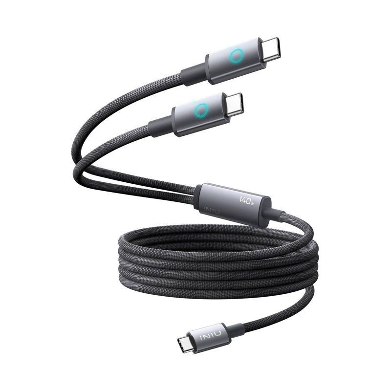 slide 1 of 9, INIU Leopard 100W Fast Charging USB Type-C Cable - 6.6 ft - Black, 6.6 ft