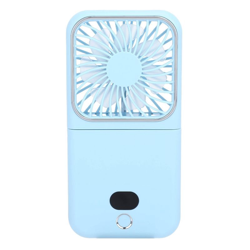 slide 1 of 5, iJoy Folding Fan And 2500MAH Power Bank With Phone Stand Light Blue, 1 ct