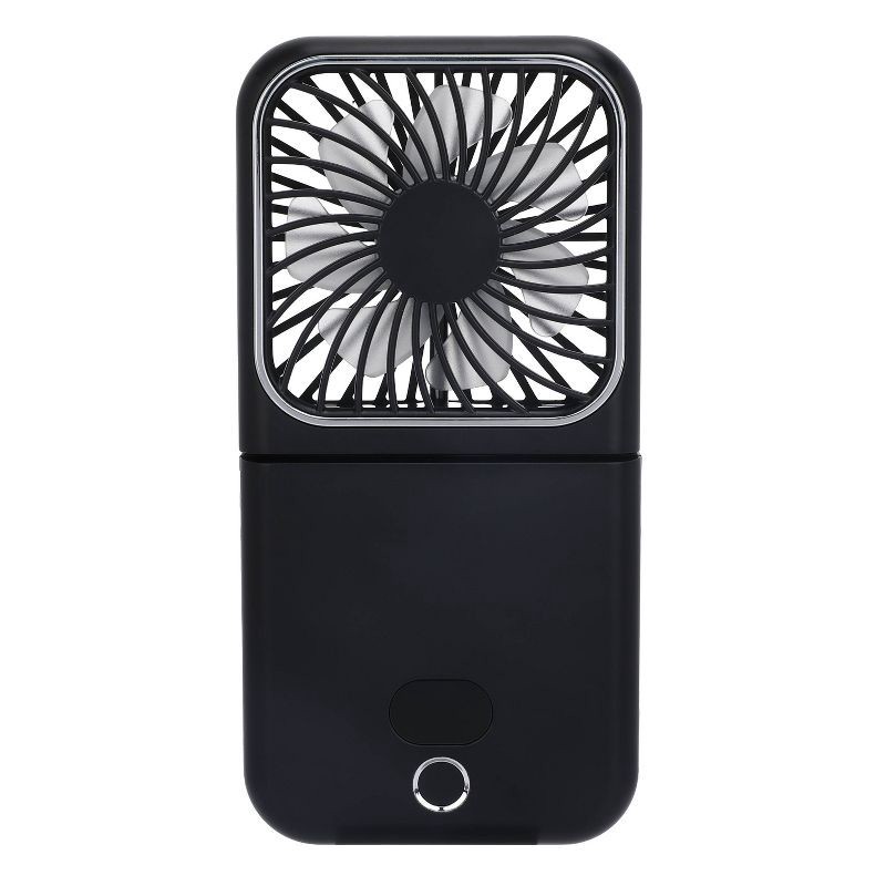 slide 1 of 5, iJoy Folding Fan And 2500MAH Power Bank With Phone Stand Black, 1 ct