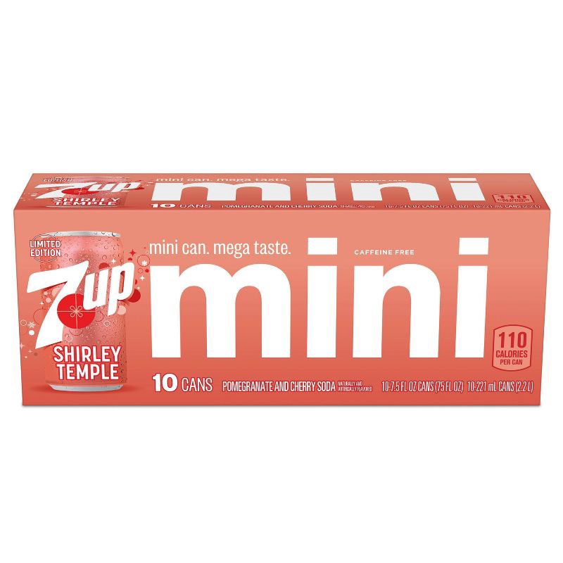slide 4 of 9, 7UP Shirley Temple -10pk/7.5oz Mini Cans, 10 ct; 7.5 oz
