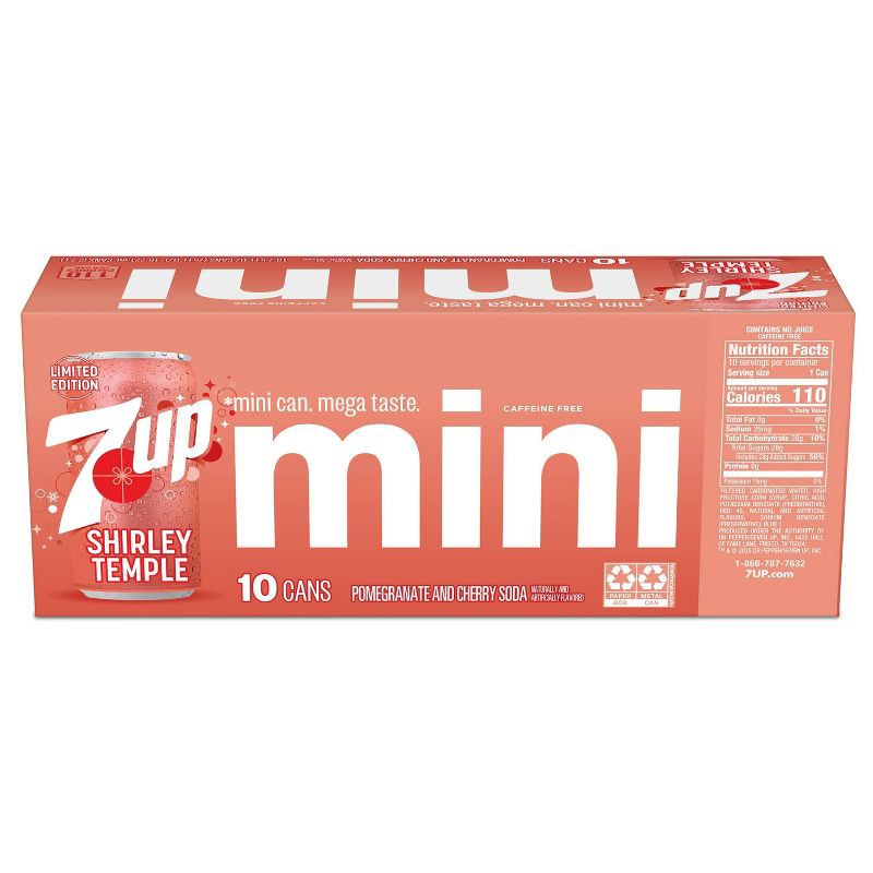 slide 8 of 9, 7UP Shirley Temple -10pk/7.5oz Mini Cans, 10 ct; 7.5 oz