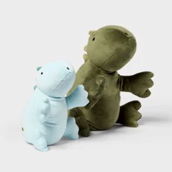 Dinosaur and Baby Weighted Plush Kids' Throw Pillow Set Green - Pillowfort™