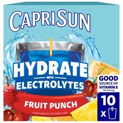 Capri Sun Hydrate Fruit Punch Juice Boxes - 10pk/6 fl oz Pouches