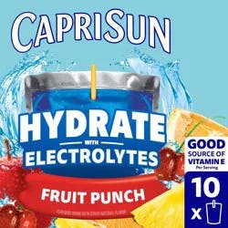 Capri Sun Hydrate Fruit Punch Juice Boxes - 10pk/6 fl oz Pouches