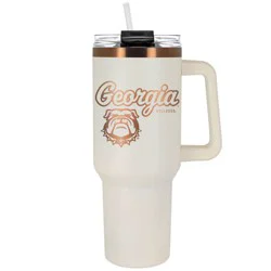 NCAA Georgia Bulldogs Cream and Copper Colossus Travel Mug - 40oz