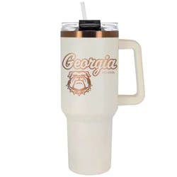 NCAA Georgia Bulldogs Cream and Copper Colossus Travel Mug - 40oz
