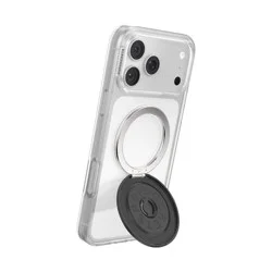 PopSockets Kick-Out Magnetic Cell Phone Grip with MagSafe Adapter Ring - Aluminum Radial Black