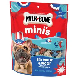 Milk-Bone Minis Red White and Woof Dog Crunchy Treats - 12oz