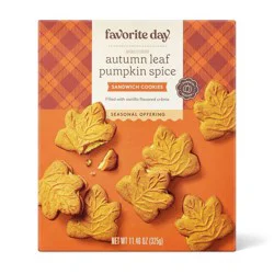 Fall Harvest Autumn Leaf Pumpkin Spice Sandwich Cookies - 11.46oz - Favorite Day™