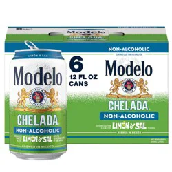 MODELO Chelada Limon Y Sal Non-Alcoholic - 6pk/12 fl oz Cans