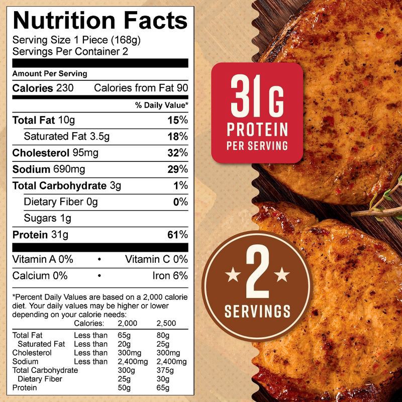 slide 6 of 6, Tyson Pork Chops Smoky Chili Butter - 12oz, 12 oz