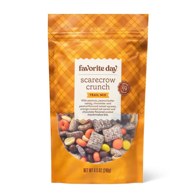 slide 1 of 4, Fall Harvest Scarecrow Crunch Trail Mix - 8.5oz - Favorite Day™, 8.5 oz