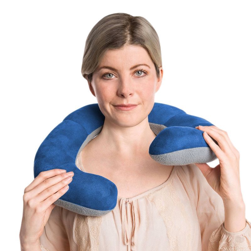 slide 5 of 7, Travelon Deluxe Wrap-N-Rest Pillow - Gray/Blue, 1 ct