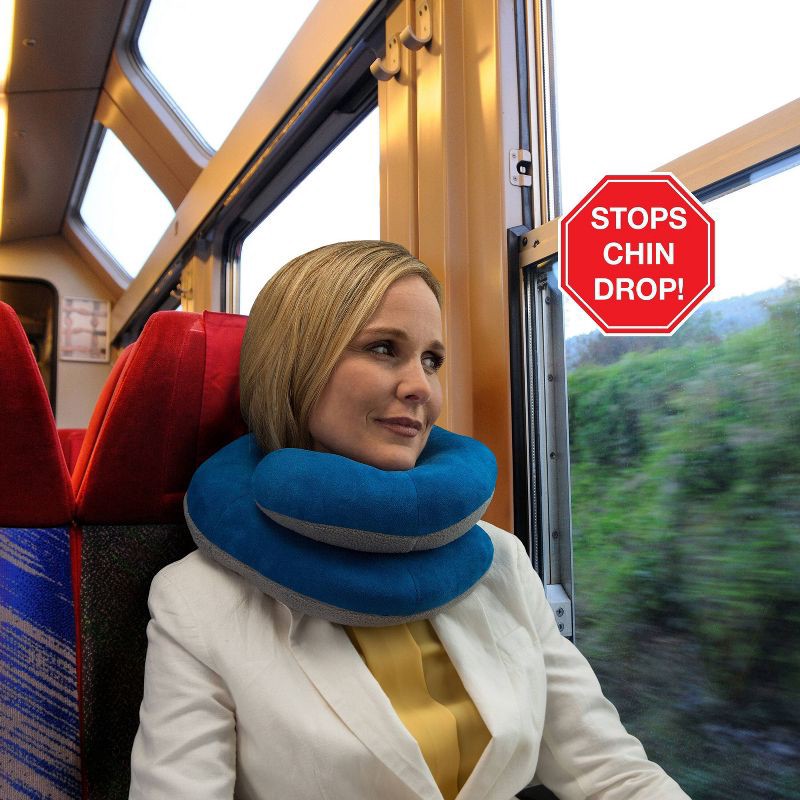 slide 7 of 7, Travelon Deluxe Wrap-N-Rest Pillow - Gray/Blue, 1 ct