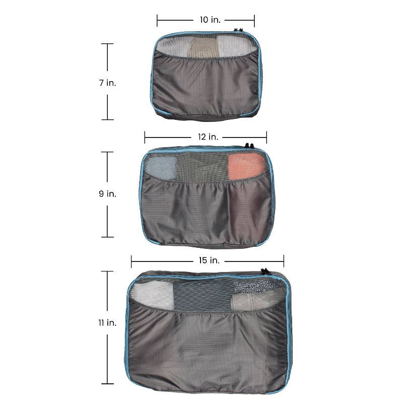 slide 2 of 6, Travel Smart 3-Piece Packing Bag - Gray, 1 ct