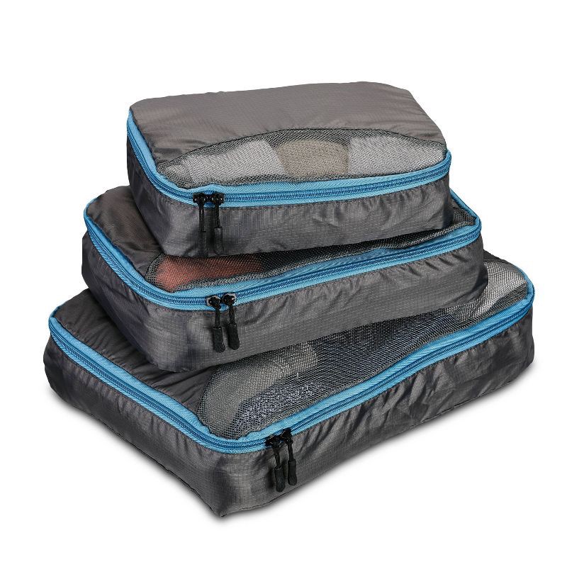 slide 1 of 6, Travel Smart 3-Piece Packing Bag - Gray, 1 ct