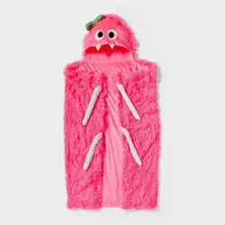 Monster Halloween Kids' Hooded Throw Blanket Pink - Pillowfort™